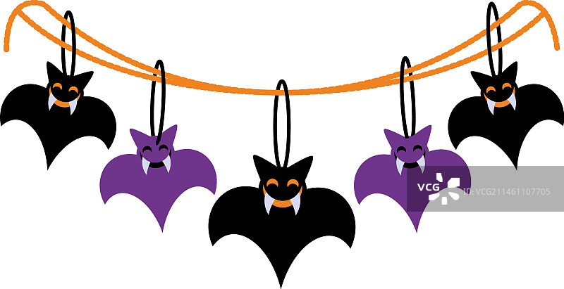 万圣节蝙蝠花环图片素材