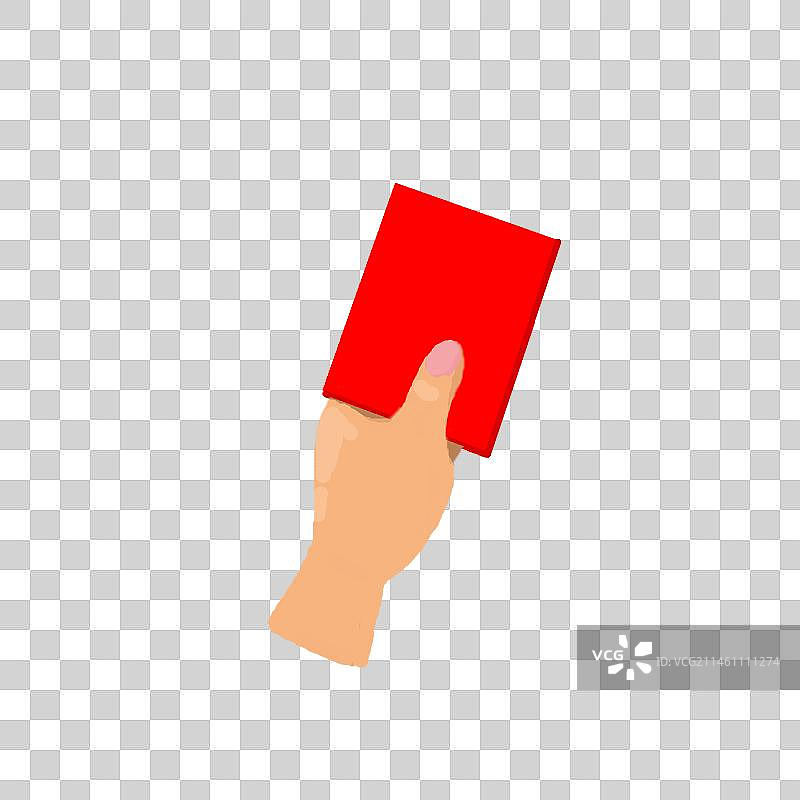 卡通手绘 体育比赛手持红牌的裁剪图像 扁平 插画 免抠元素图片素材