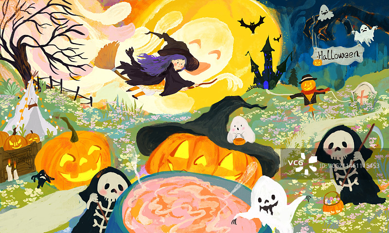 万圣节插画图片素材