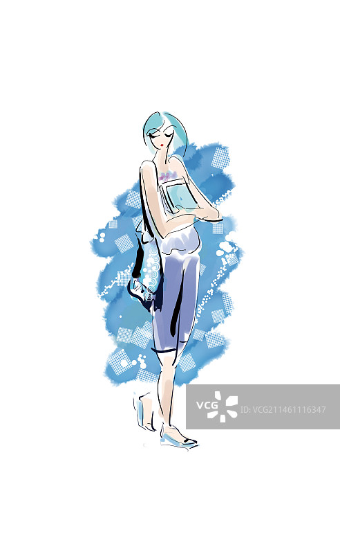 图书馆知性少女图片素材