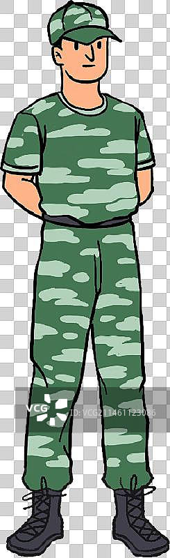 穿迷彩服的军人正面图片素材