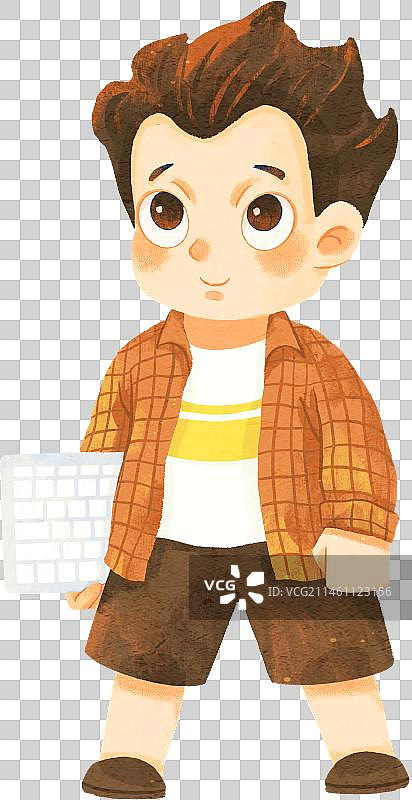 拿着键盘的小男孩图片素材