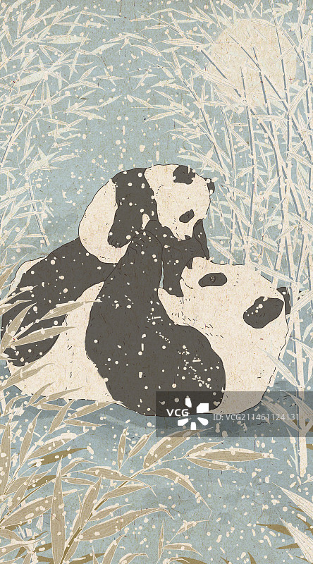 雪地里的熊猫图片素材