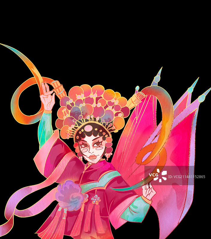 国潮元素之京剧刀马旦图片素材