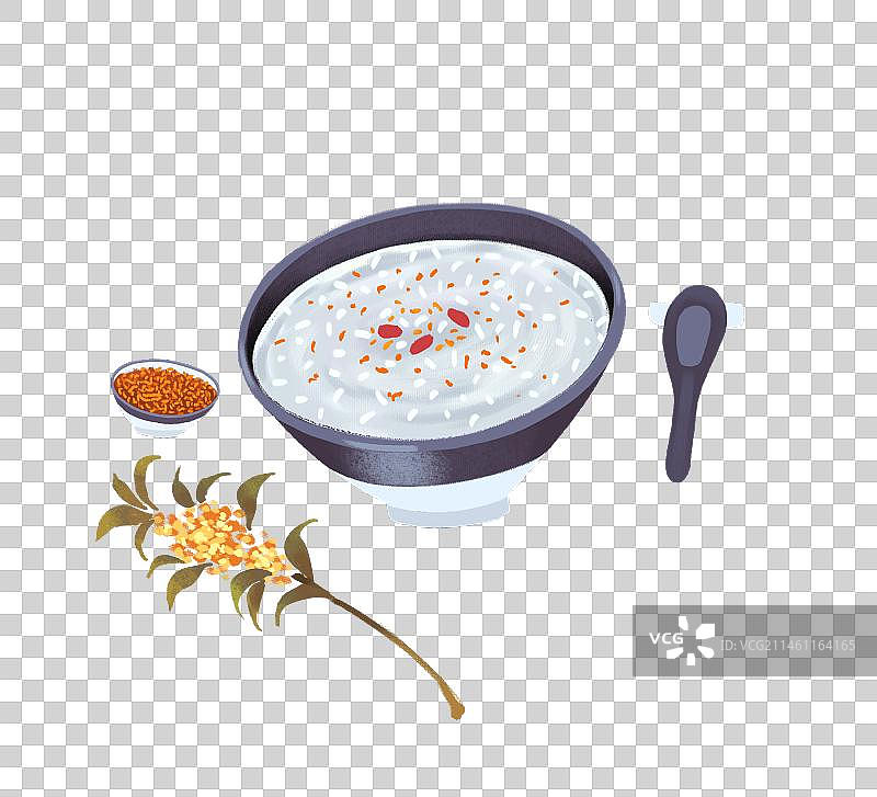 中华美食插画,桂花醪糟,酒酿,米酒图片素材