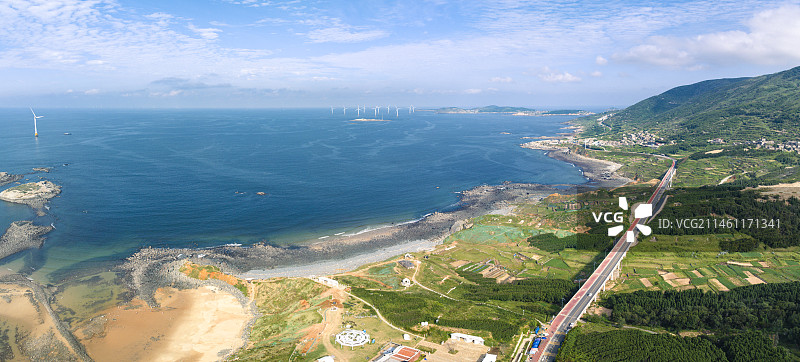航拍福建平潭岛环岛路风光图片素材