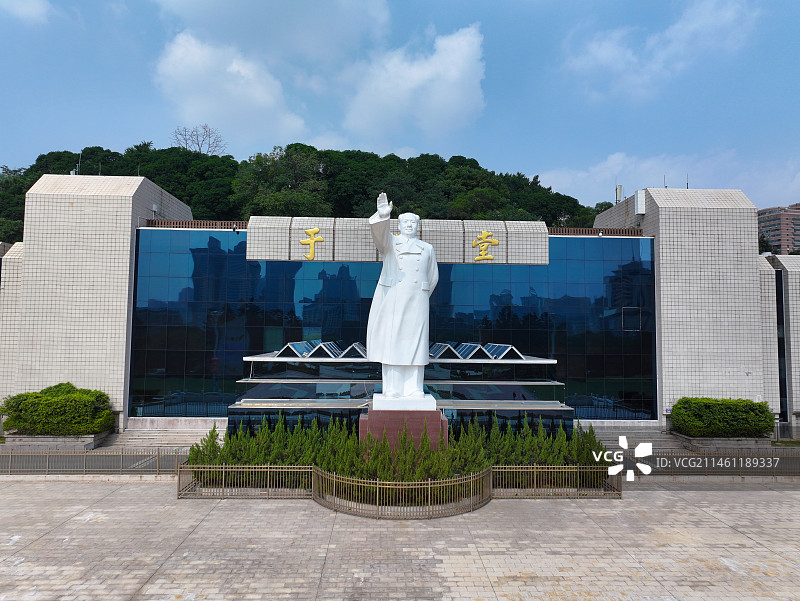 福建省福州市鼓楼区于山五一广场福建大剧院福州展览馆航拍图片素材