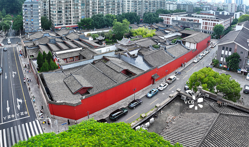 福建省福州市鼓楼区三坊七巷历史文化街区航拍图片素材