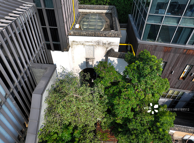 福建省福州市鼓楼区三坊七巷历史文化街区航拍图片素材