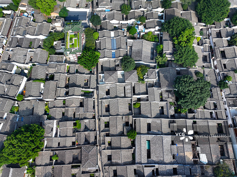 福建省福州市鼓楼区三坊七巷历史文化街区航拍图片素材