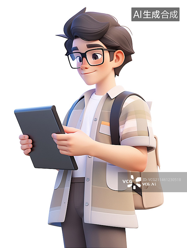 【AI数字艺术】一个穿衬衫的青年图片素材