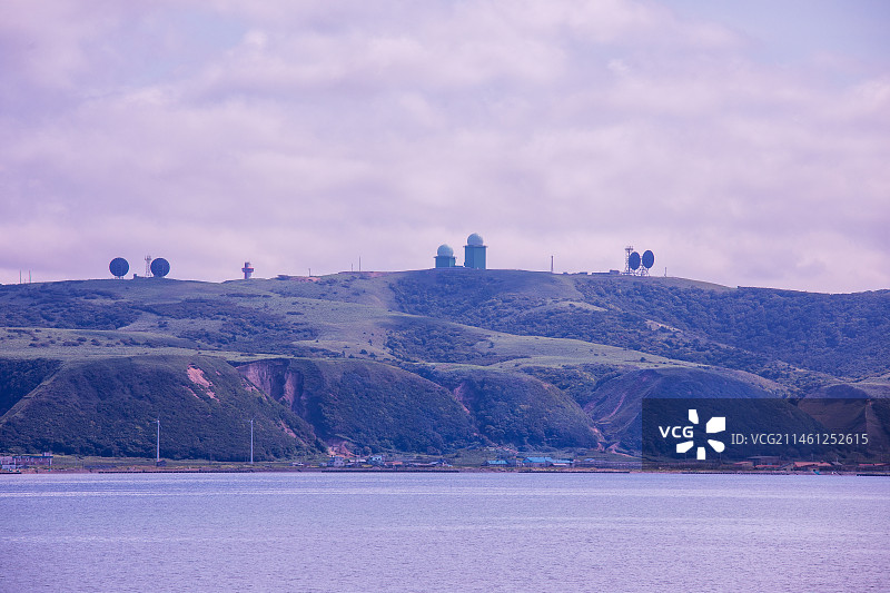 日本北海道宗谷岬的山顶雷达图片素材
