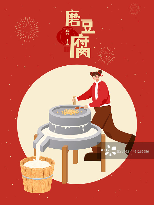 腊月二十五磨豆腐图片素材