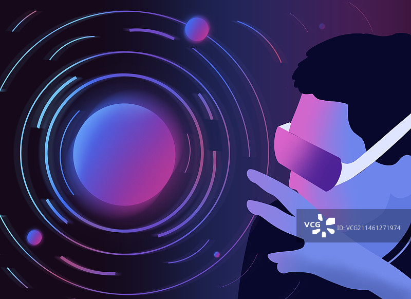 炫彩动感科技风格主题插画图片素材