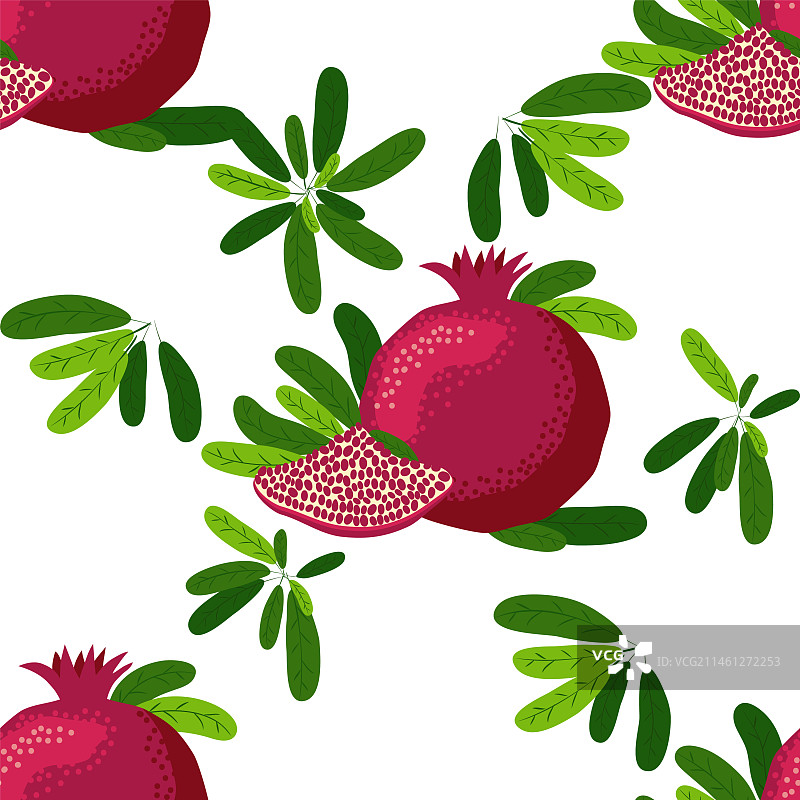 石榴装饰无缝图案图片素材