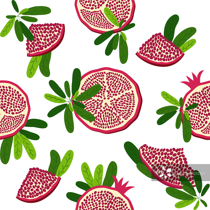 石榴装饰无缝图案图片素材