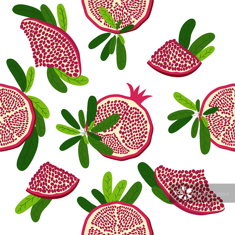 石榴装饰无缝图案图片素材