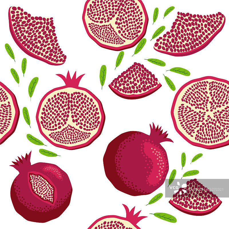 石榴装饰无缝图案图片素材