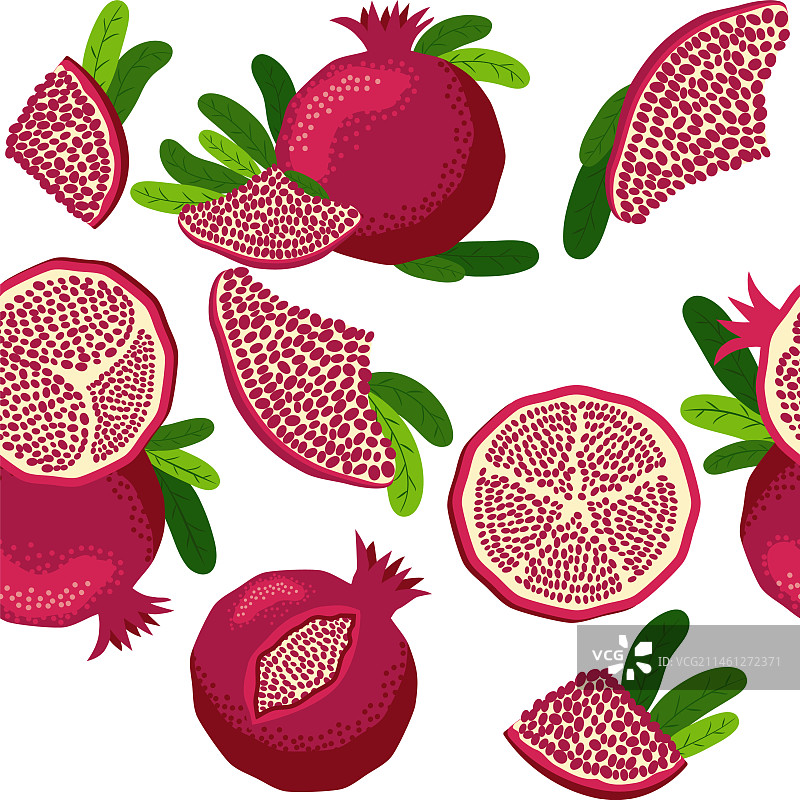 石榴装饰无缝图案图片素材