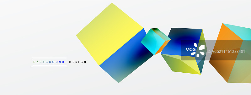 三维立方体抽象背景组成图片素材