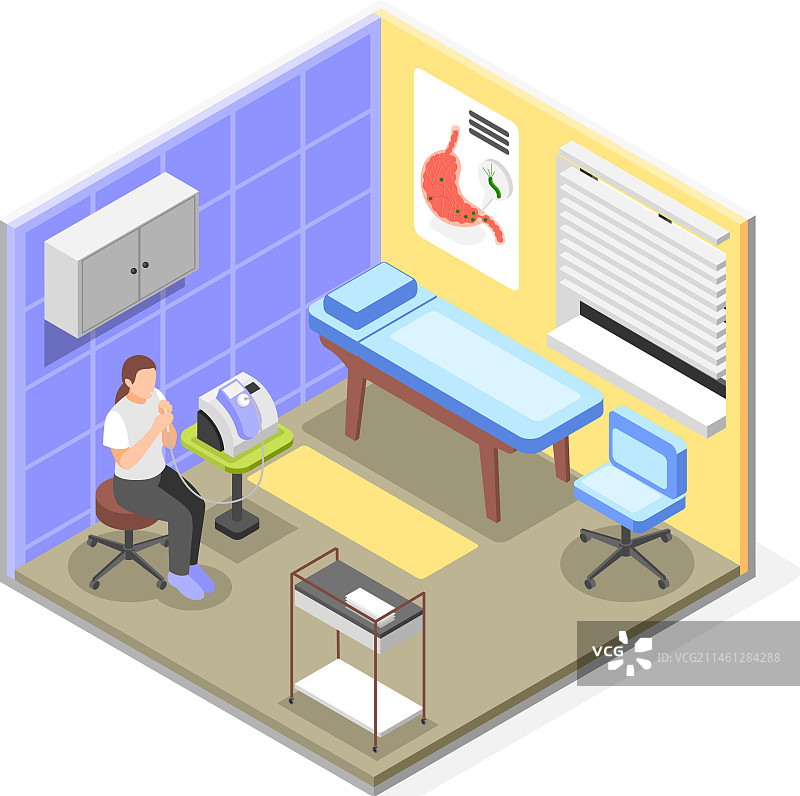 幽门螺杆菌检测等距图图片素材