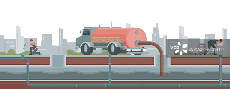 污水管道构成图片素材
