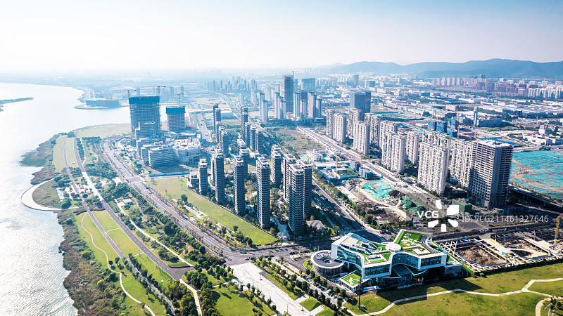 苏州市吴中区太湖新城航拍图片素材