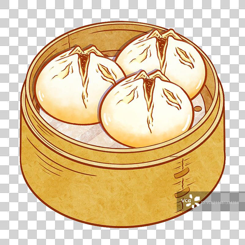 广式早茶系列-蒸笼叉烧包图片素材