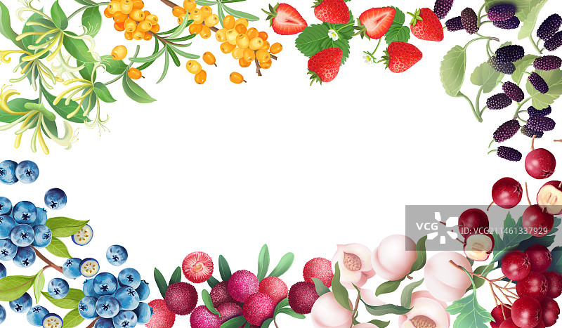 各种水果围绕画面横版图片素材