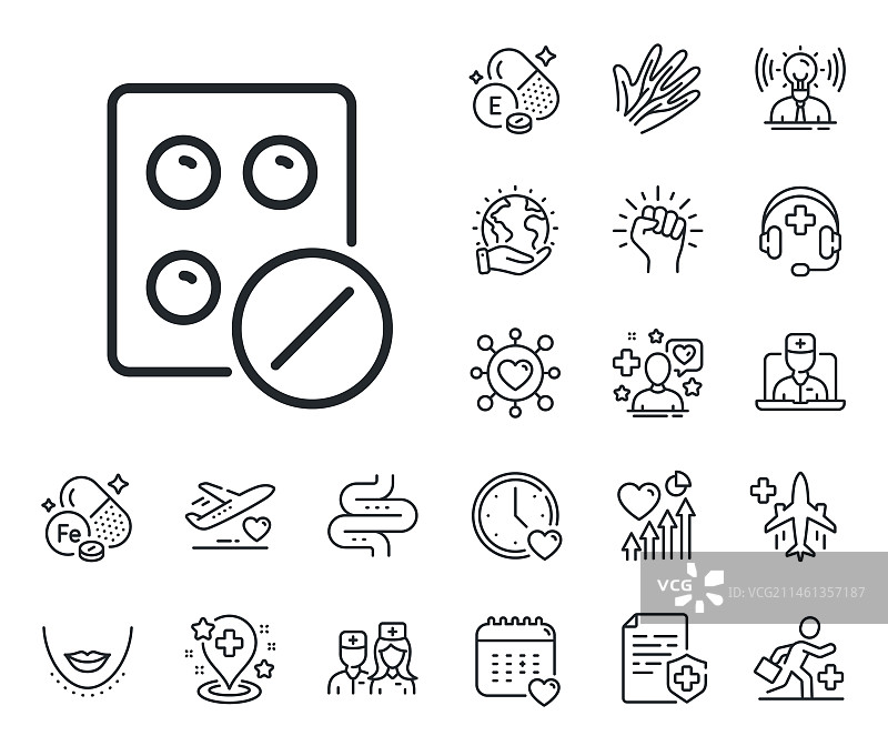 药品药片线性图标图片素材