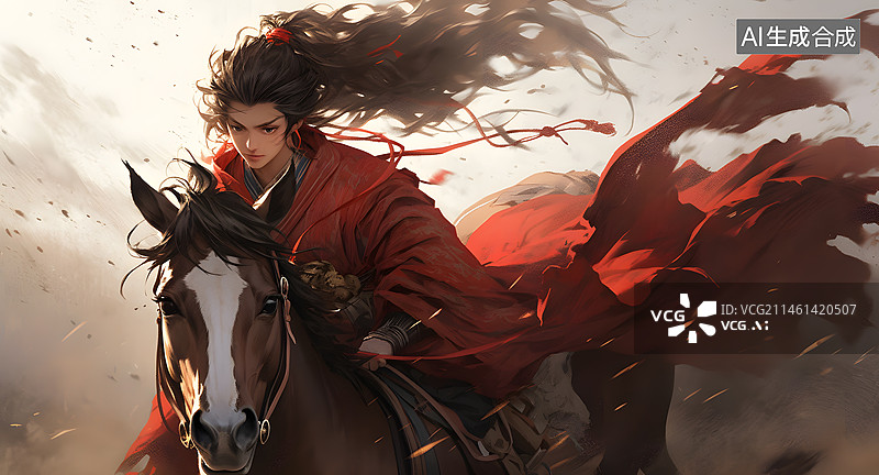 【AI数字艺术】战场将军插画图片素材