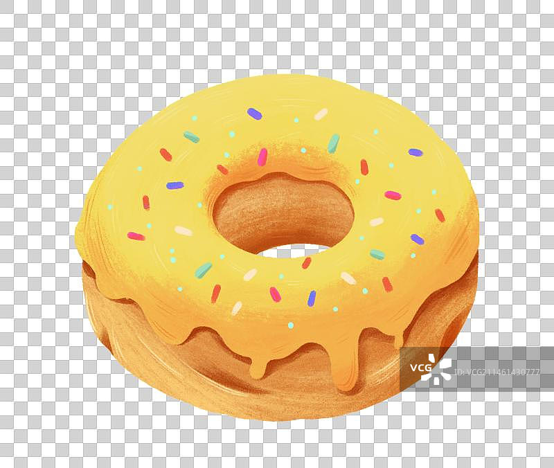 黄色香蕉芒果糖果甜甜圈美食插画图片素材