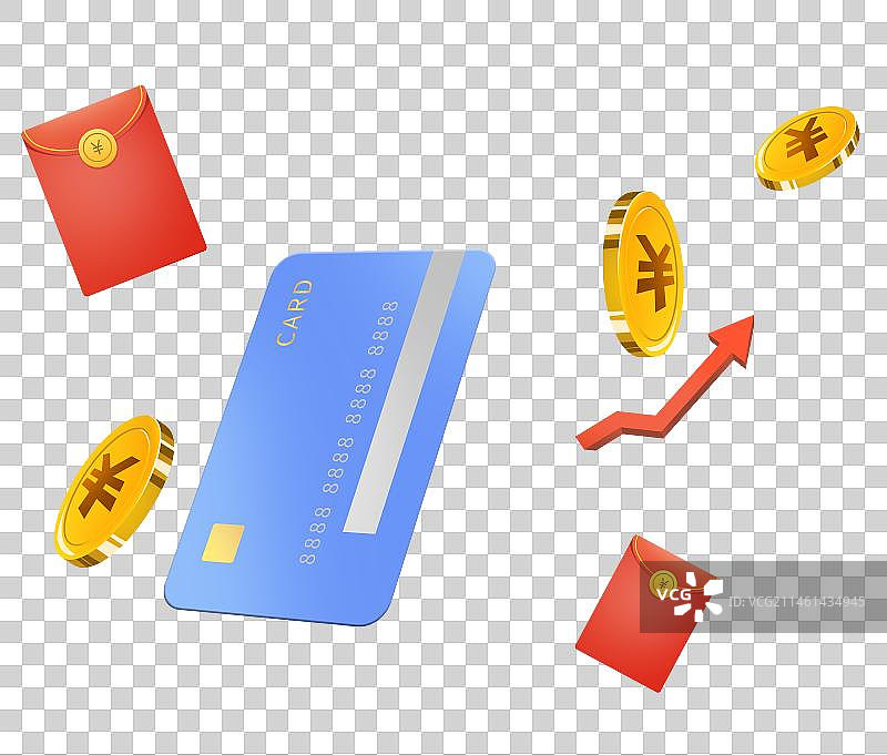 银行卡红包金币飘落图片素材