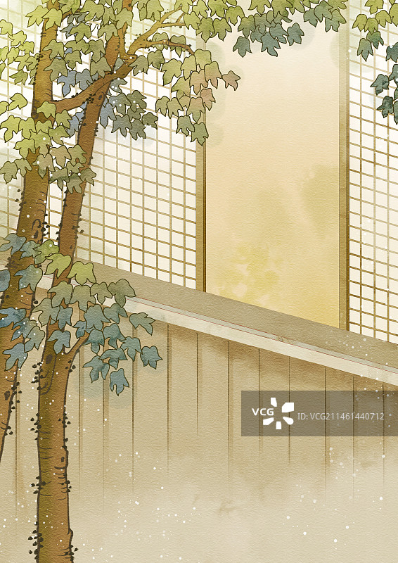 立秋梧桐风景图片素材