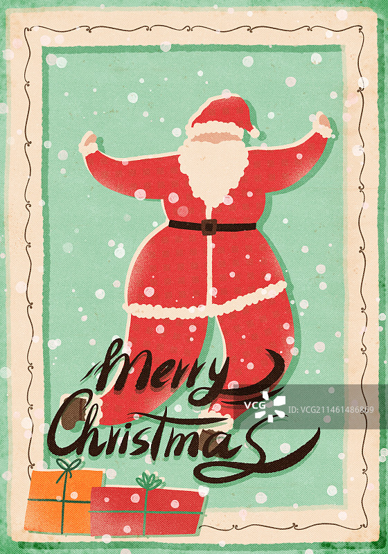 复古老派圣诞节圣诞老人图片素材