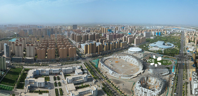 张掖 城市湿地博物馆 边塞竞技体育中心 湿地公园 甘州府城 玉水苑图片素材