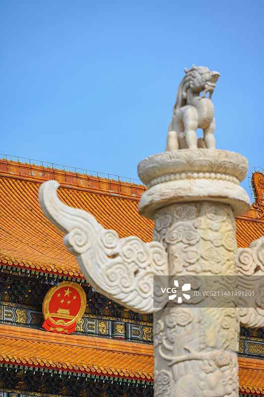 北京:2023年国庆节天安门广场装扮一新迎接八方来客图片素材