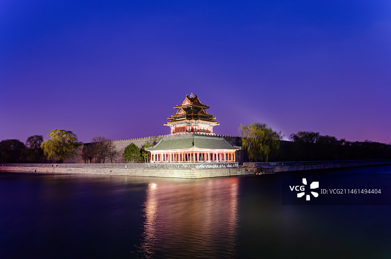 北京故宫角楼夜景图片素材
