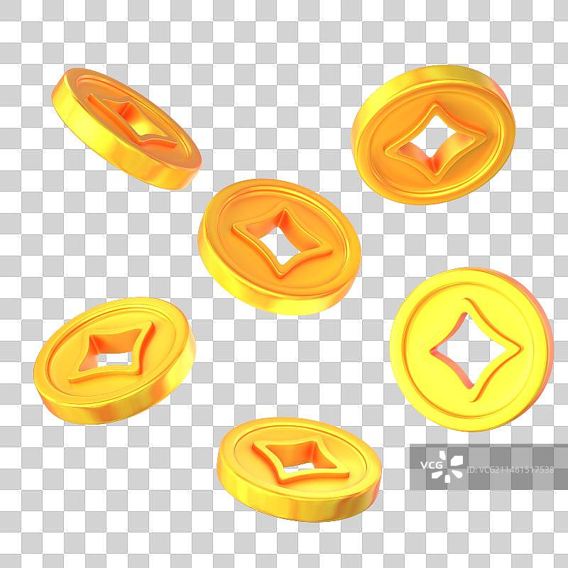 春节素材金币三维图形图片素材