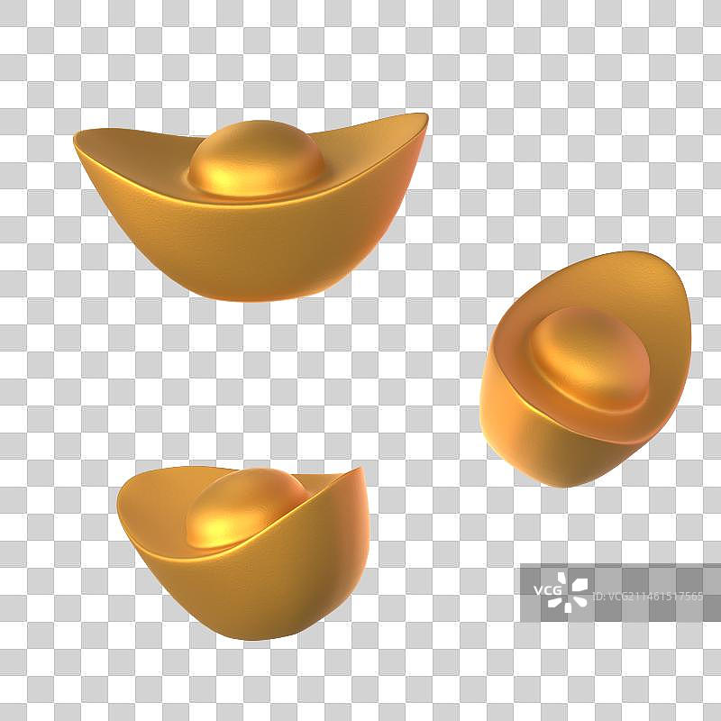 春节素材元宝三维图形图片素材