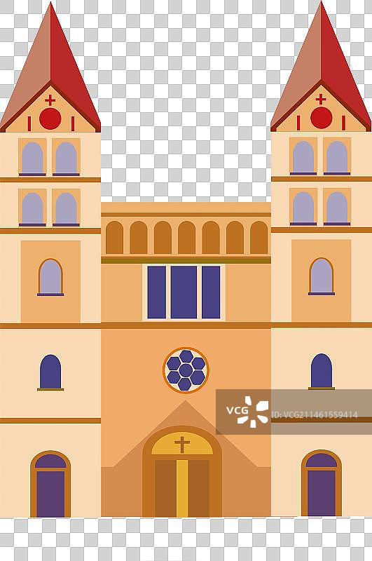 免扣元素天主大教堂图片素材