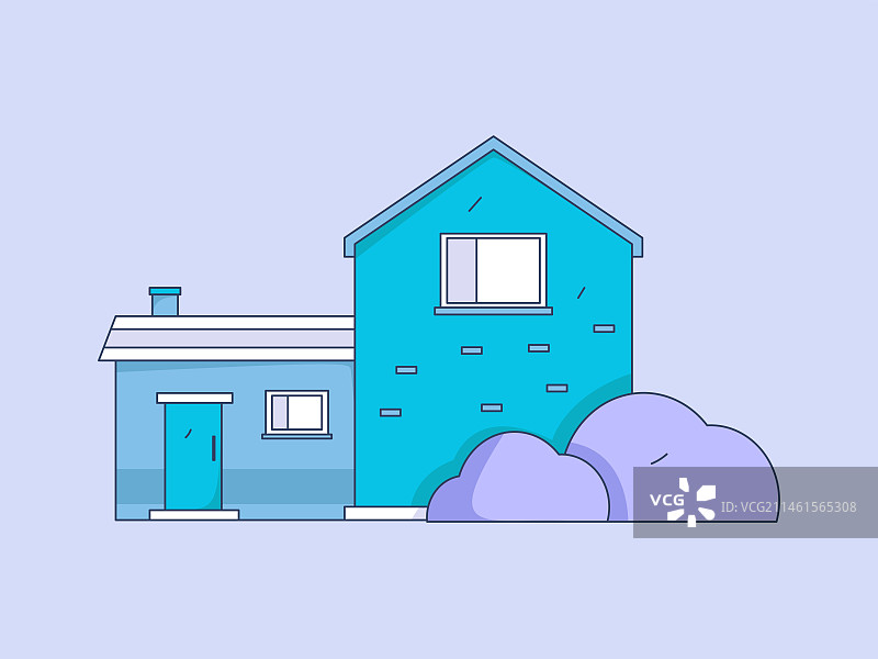 屋子建筑矢量概念运营手绘插画图片素材