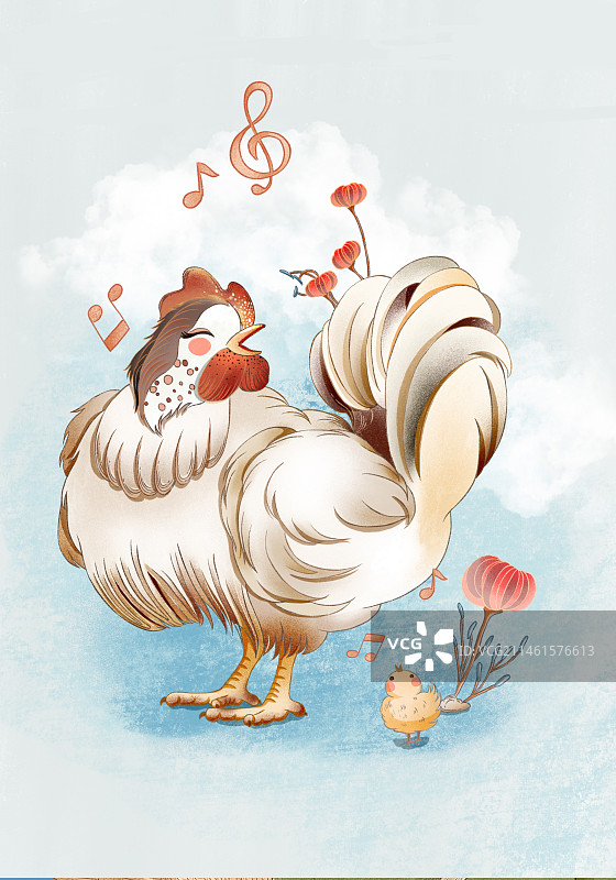 快乐的鸡包装插画图片素材