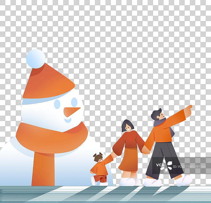 冬季户外家庭出游图片素材