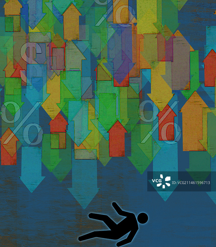 上涨，下跌，财富大洗牌图片素材