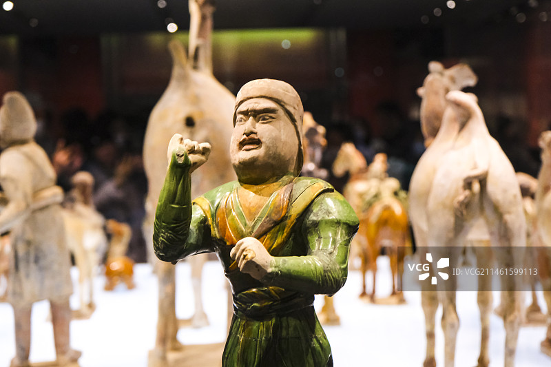 陕西省西安市陕西历史博物馆馆藏珍宝陶器图片素材