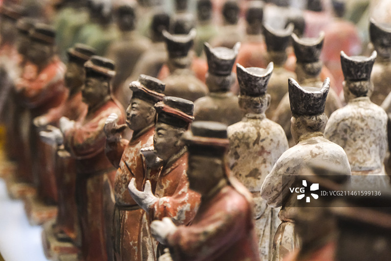 陕西省西安市陕西历史博物馆馆藏珍宝陶器图片素材