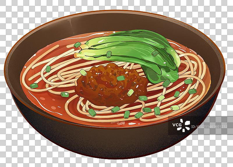 一碗四川担担面插画元素图片素材