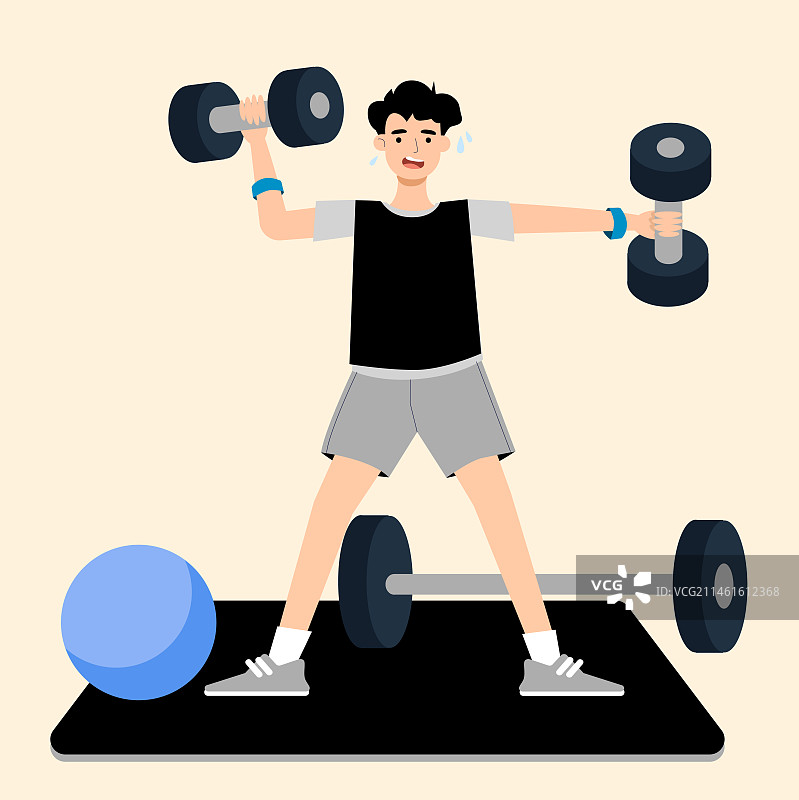 人物锻炼健身运动活动健康插画图片素材