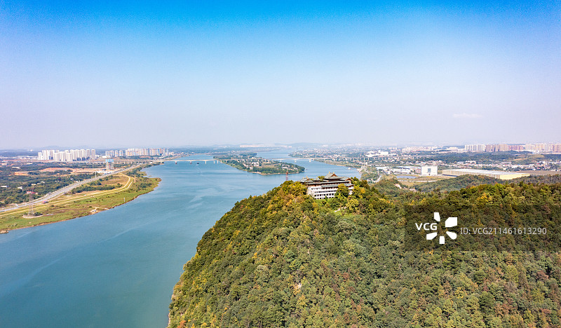 航拍湖南湘潭昭山风景区图片素材